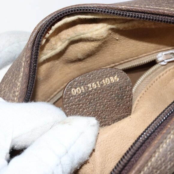 GUCCI GG Supreme Web Sherry Line Bag PVC Beige Gold 001 261 1086 Auth BA6005 - Picture 13 of 16